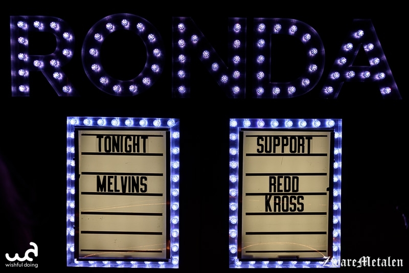 Lichtbord Ronda met aankondiging Melvins en Red Kross